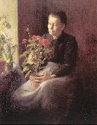 Lord, Caroline A. Woman with Geraniums oil painting artist